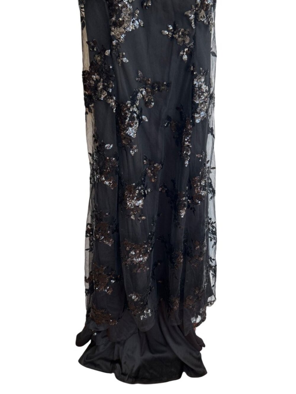 NWT Stacee’s Black Floral Whimsygoth Gown Sz 0 Sheer Lace Overlay Prom Dress - Picture 9 of 13